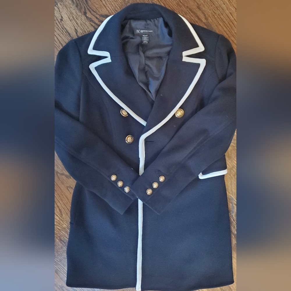 Black Coat with White Trim